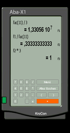 Start the free Calculator ABA-X1